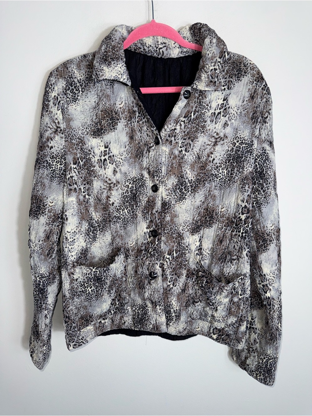UBU Reversible Quilted Jacket-Button Front-Mutlicolor/Black-Size Small